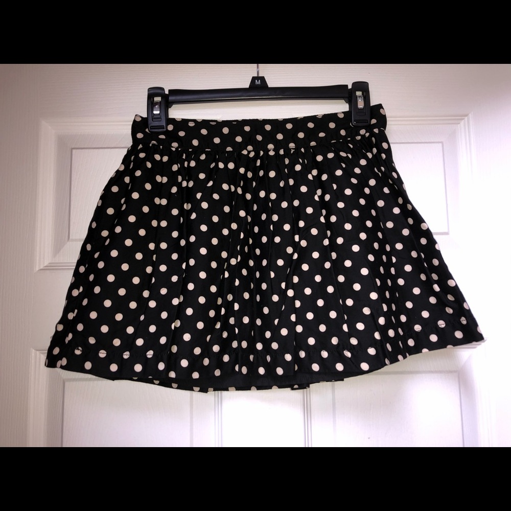 Gap Black With Tan Polka Dots Skirt